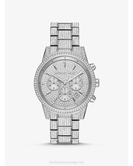 Michael Kors ritz pave klokke kvinner LDNL2417 sølv