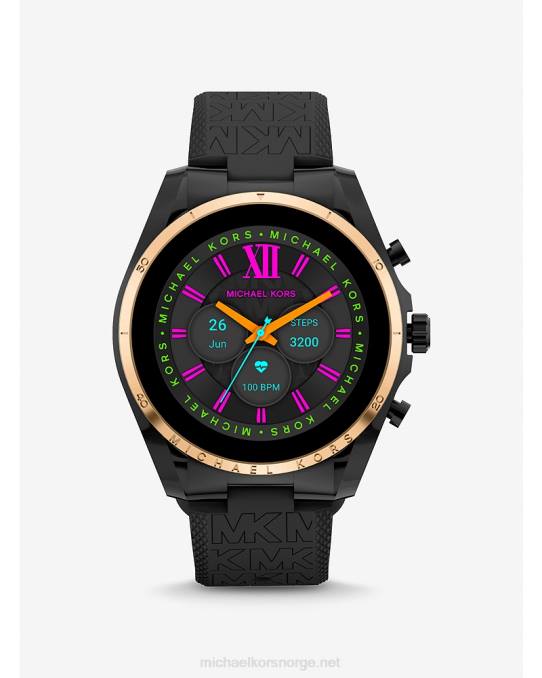 Michael Kors gen 6 bradshawand logo silikon smartklokke kvinner LDNL2349 svart gull