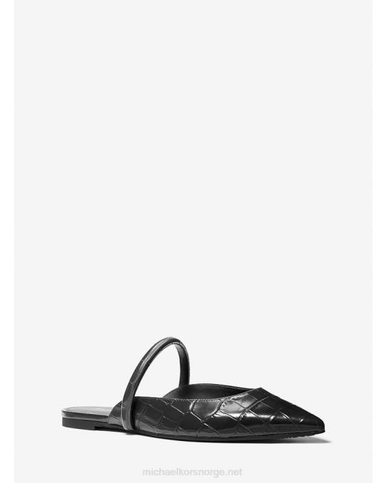 Michael Kors jessa flex krokodillepreget skinnmule kvinner LDNL2253 svart