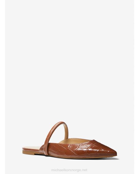 Michael Kors jessa flex krokodillepreget skinnmule kvinner LDNL2254 kastanje