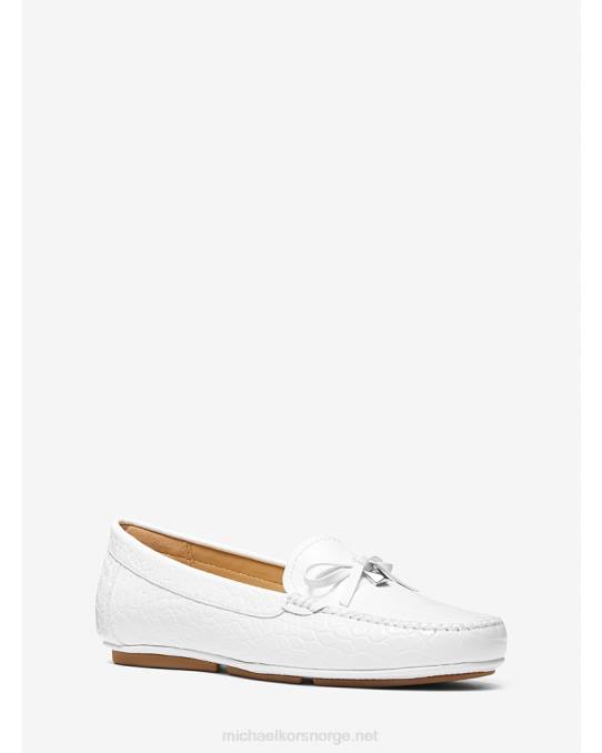 Michael Kors juliette krokodillepreget loafer i imitert skinn kvinner LDNL2233 optikk hvit