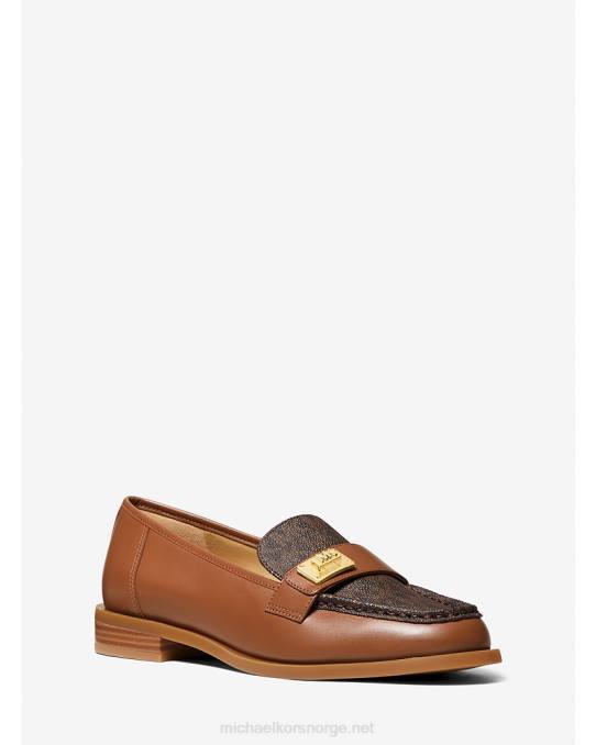 Michael Kors padma-logo og loafer i skinn kvinner LDNL2273 bagasje multi