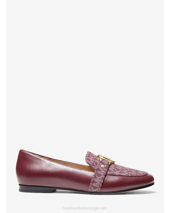 Michael Kors rory skinn og logo loafer kvinner LDNL2250 merlot