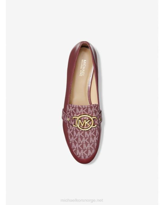 Michael Kors rory skinn og logo loafer kvinner LDNL2250 merlot