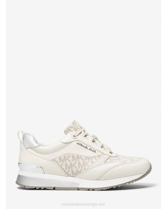 Michael Kors allie stride logo og skinntrener kvinner LDNL1792 varebil/krem