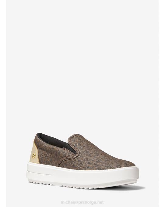 Michael Kors emmett logo slip-on sneaker kvinner LDNL1739 brun