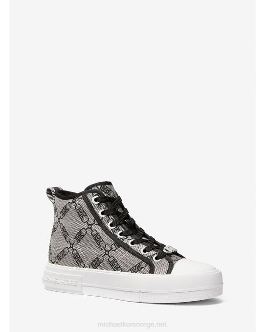Michael Kors evy empire logo jacquard high-top joggesko kvinner LDNL1782 naturlig/svart