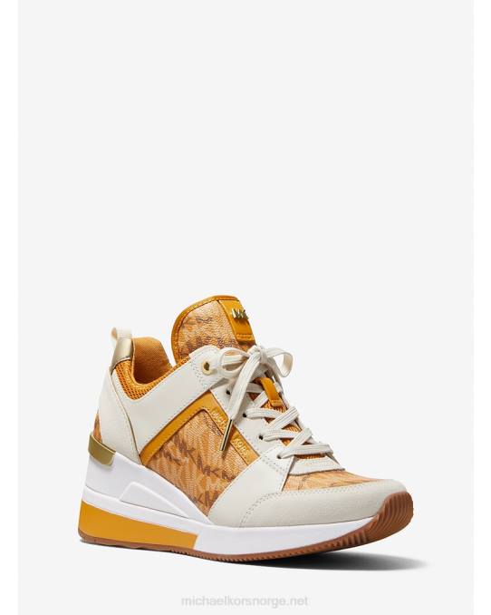 Michael Kors georgie animal print logo og lær trener kvinner LDNL1794 fløyelsblomst