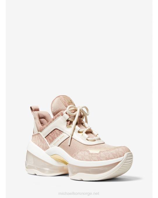 Michael Kors olympia extreme color-block jacquard- og logotrener kvinner LDNL1763 fawn