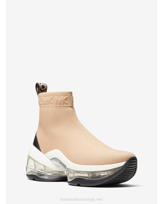 Michael Kors olympia extreme stretch strikket sokk sneaker kvinner LDNL1745 kamel kombo