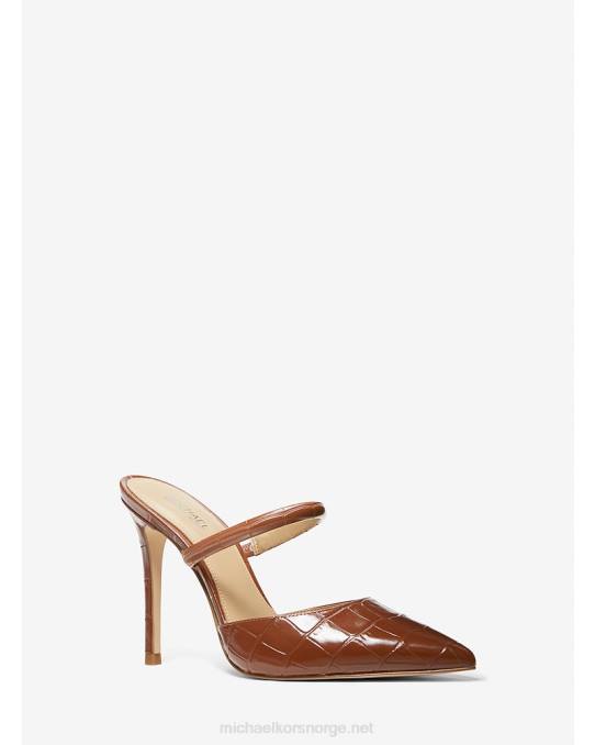 Michael Kors jessa krokodillepreget skinnmule kvinner LDNL2286 kastanje