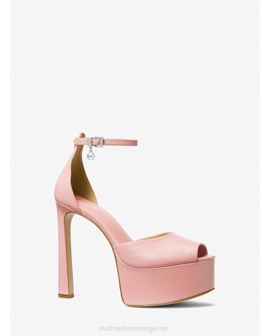 Michael Kors martina skinn peep-toe plattform pumpe kvinner LDNL2282 rosa