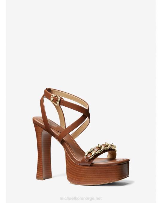 Michael Kors Paola-kjedepyntet plattformsandal i skinn kvinner LDNL1884 bagasje
