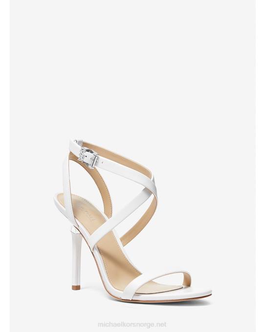 Michael Kors asha skinn sandal kvinner LDNL1938 optikk hvit