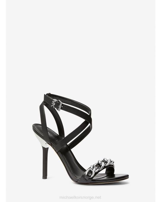 Michael Kors asha utsmykket skinnsandal kvinner LDNL1941 svart