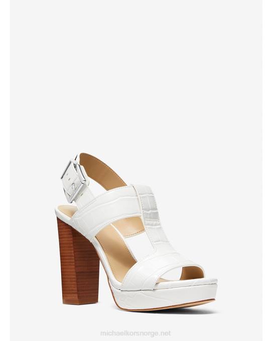 Michael Kors becker krokodillepreget plattformsandal i kunstskinn kvinner LDNL1930 optikk hvit
