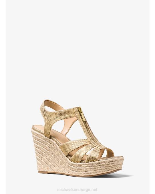 Michael Kors berkley metallisk kilesandal kvinner LDNL1977 blekt gull