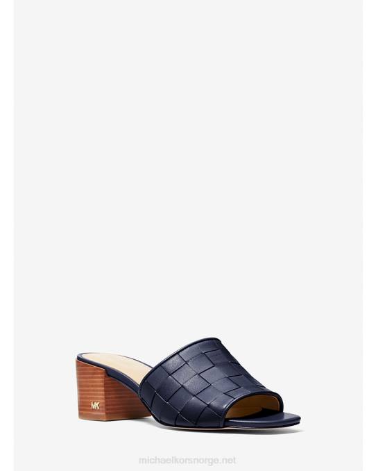 Michael Kors ingrid vevd skinn muldyr kvinner LDNL1843 marinen
