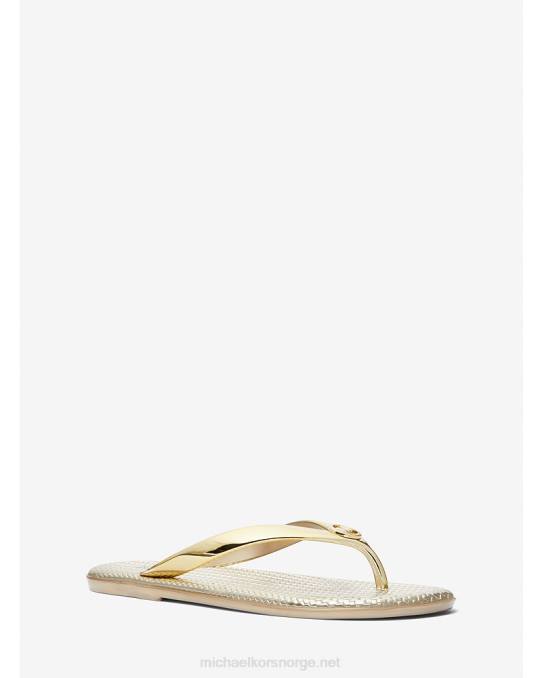 Michael Kors jetsett metallisk pvc flip-flop kvinner LDNL2004 gull