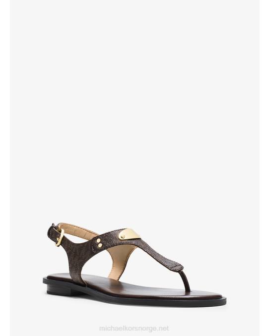 Michael Kors logo plakett sandal kvinner LDNL2062 brun