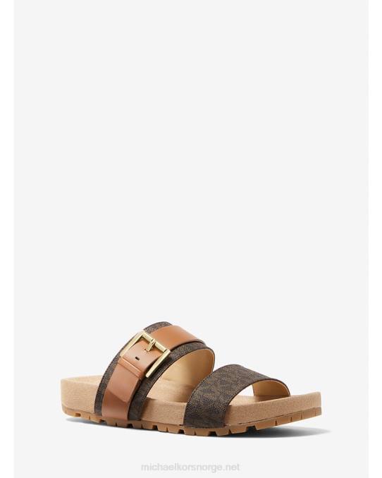 Michael Kors mylah logo og skinnsandal kvinner LDNL2074 brun