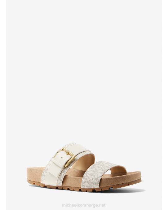 Michael Kors mylah logo og skinnsandal kvinner LDNL2075 vanilje
