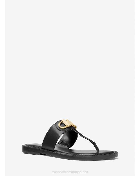 Michael Kors parker skinn sandal med t-rem kvinner LDNL1900 svart