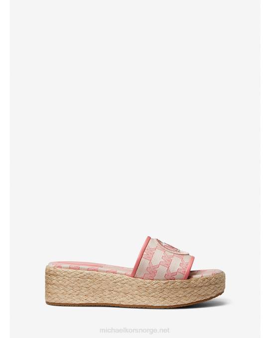 Michael Kors sadler logo jacquard og jute kile sandal kvinner LDNL1852 te rose