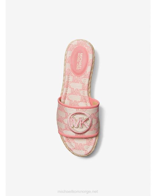 Michael Kors sadler logo jacquard og jute kile sandal kvinner LDNL1852 te rose