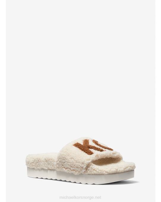 Michael Kors tyra sherpa glidesandaler kvinner LDNL2344 naturlig