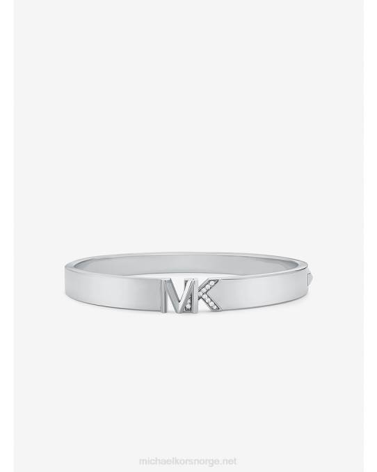 Michael Kors platinabelagt messing pave logo armring kvinner LDNL2441 sølv