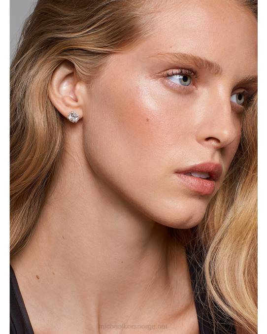 Michael Kors edelt metallbelagt sterling sølv pave øredobber kvinner LDNL2533 Rose gull