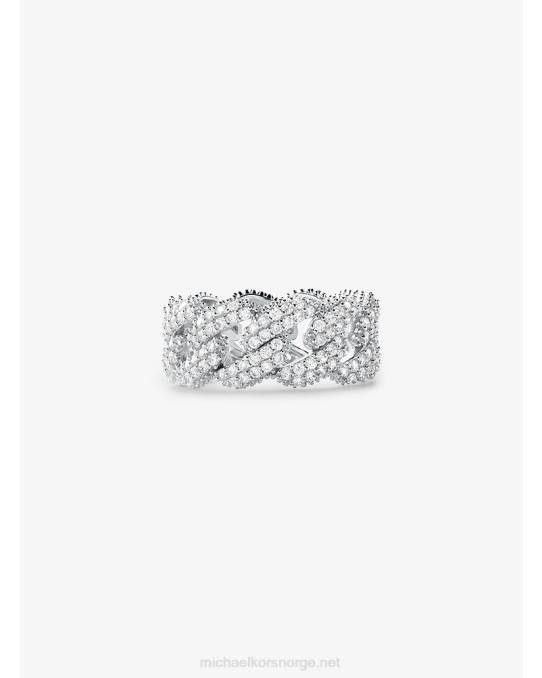 Michael Kors edelt metallbelagt sterlingsølv fortauskantsring kvinner LDNL2545 sølv