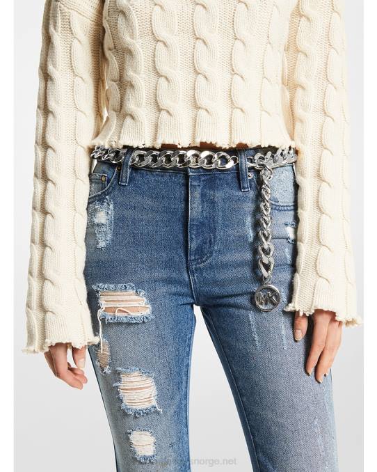 Michael Kors logokjede-lenke belte kvinner LDNL2700 sølv