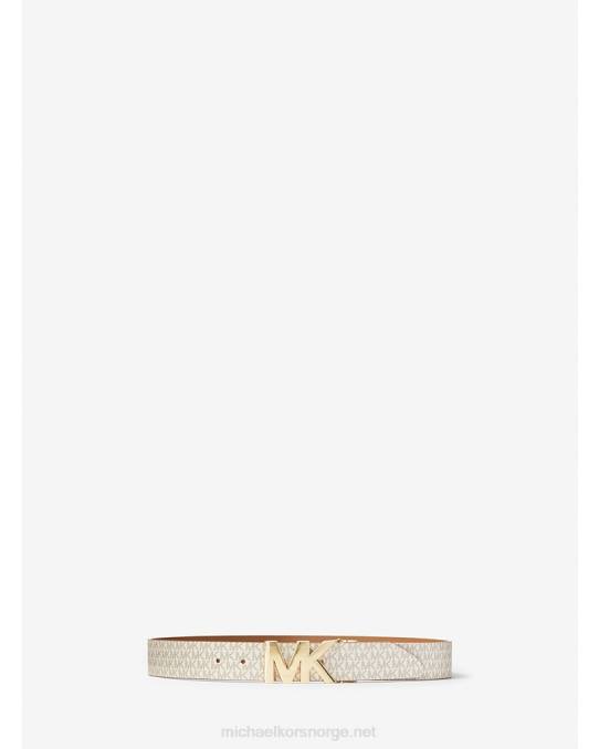 Michael Kors vendbar logo og belte i skinn kvinner LDNL2697 vanilje