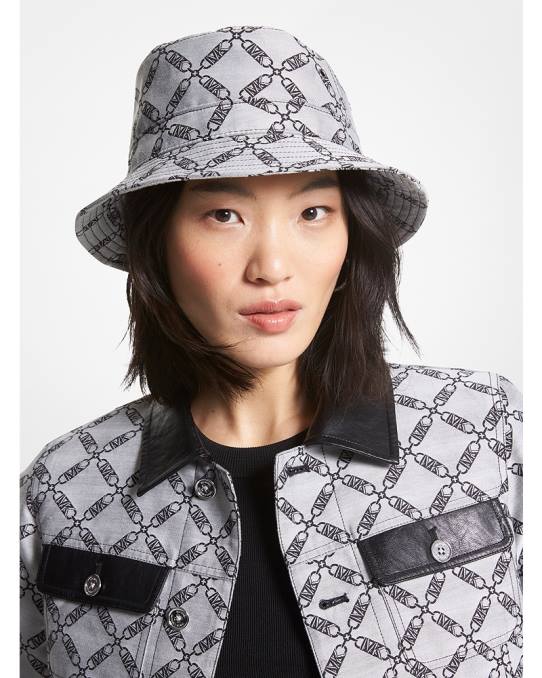 Michael Kors empire logo jacquard bøttehatt kvinner LDNL2735 svart