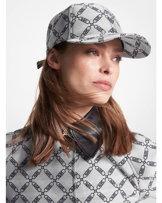 Michael Kors empire logo jacquard baseballhatt kvinner LDNL2734 svart