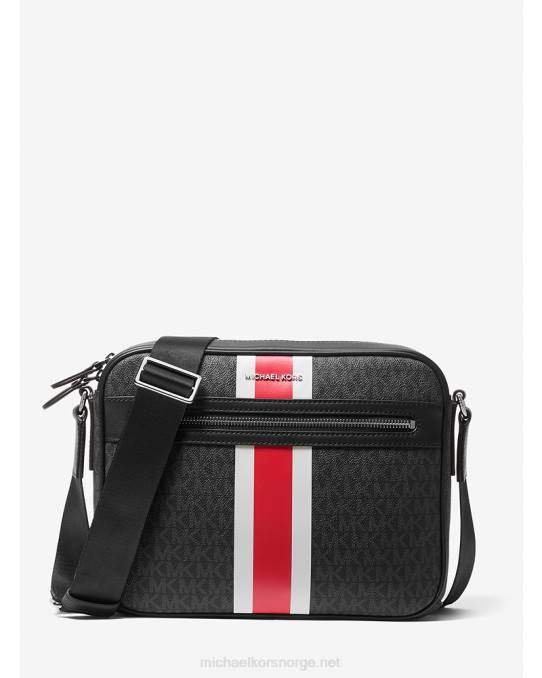 Michael Kors hudson logo stripe kameraveske menn LDNL3188 knallrødt