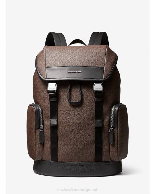 Michael Kors hudson logo ryggsekk menn LDNL3161 brun svart