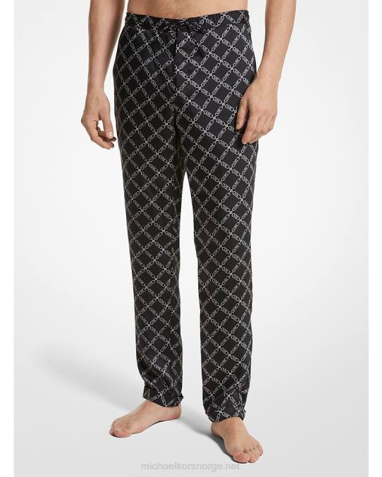 Michael Kors empire-logotrykk vevde pyjamasbukser menn LDNL3101 svart