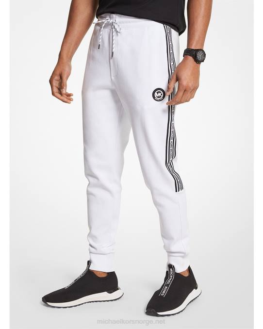 Michael Kors joggebukse i bomullsblanding med logotape menn LDNL3081 hvit