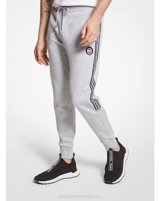 Michael Kors joggebukse i bomullsblanding med logotape menn LDNL3082 gråmelert