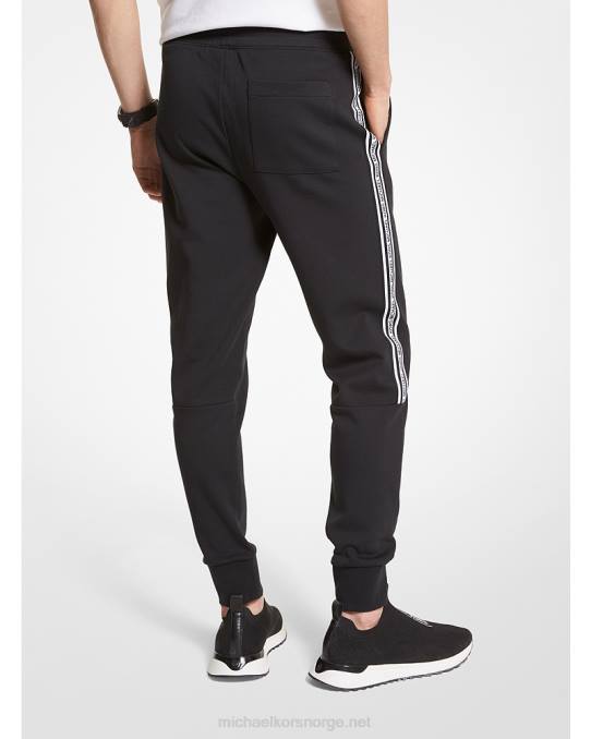 Michael Kors joggebukse i bomullsblanding med logotape menn LDNL3083 svart