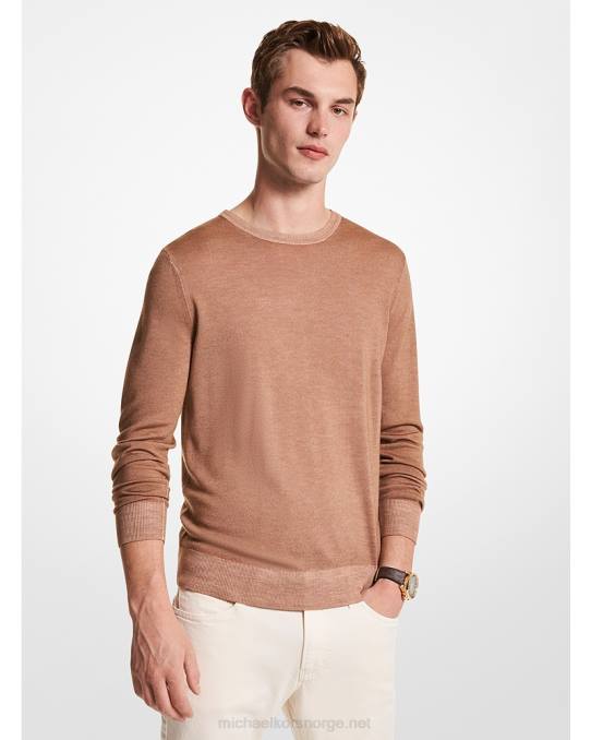 Michael Kors genser i vasket merinoull menn LDNL3058 skall