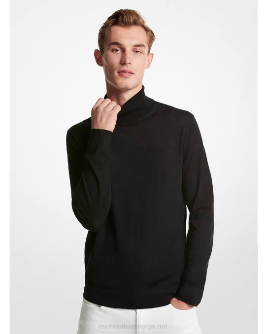 Michael Kors turtleneck genser i merinoull menn LDNL3068 svart