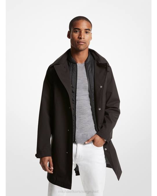 Michael Kors 3-i-1 vevd mackintosh kåpe menn LDNL2777 svart