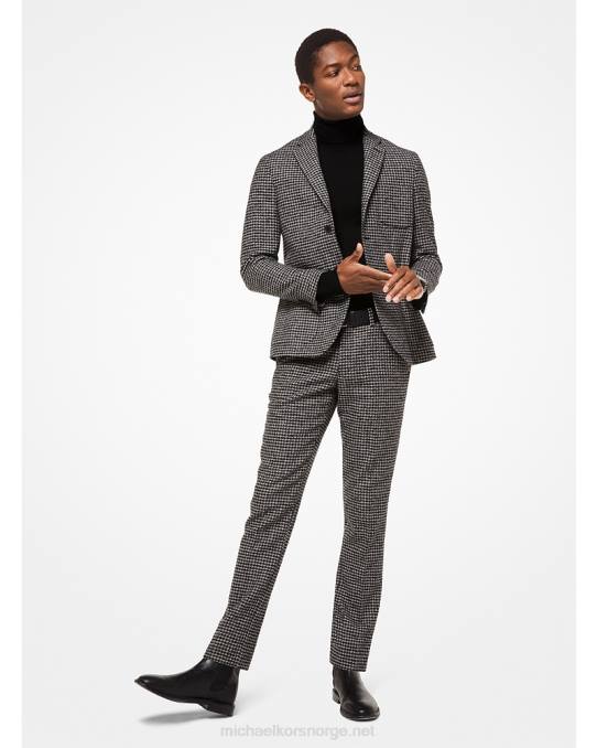 Michael Kors houndstooth blazer i ullblanding menn LDNL2860 svart
