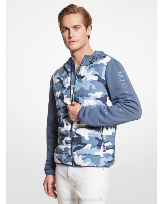 Michael Kors kamuflasje quiltet nylon hettejakke menn LDNL2818 midnatt combo