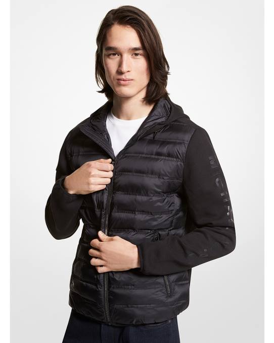 Michael Kors kamuflasje quiltet nylon hettejakke menn LDNL2822 svart