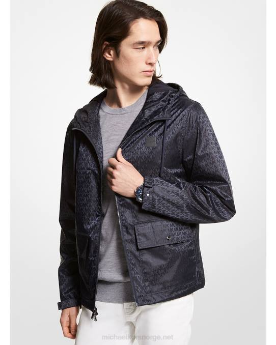 Michael Kors logo cire anorakk menn LDNL2831 blå